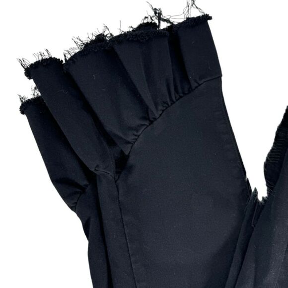 PAIGE Hoxton Shadow Black Straight Curved Ruffle Hem Jeans Sz 27 - Picture 5 of 13